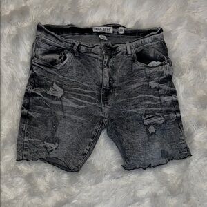 Ash Black Distressed Men's Jean Shorts